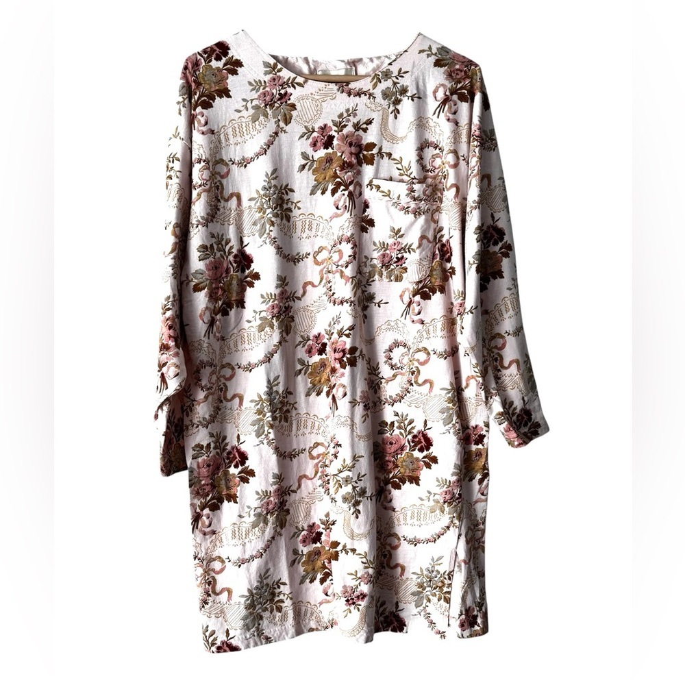 Victoria secret vintage 80s cottage granny floral night gown shirt Gold Label L